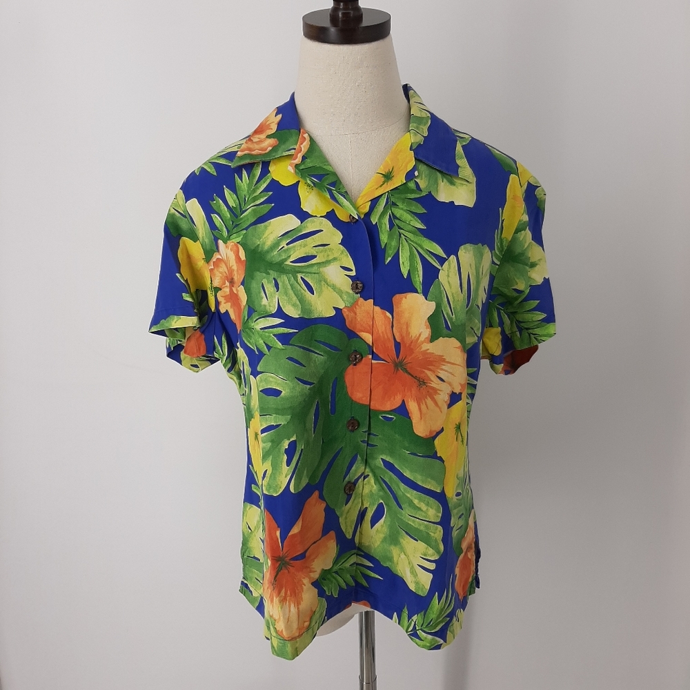 Hilo Hattie Women's Small Silk Hawaiian Shirt